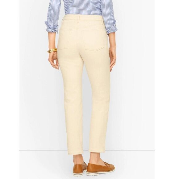Talbots Modern Ankle Jeans Size 16P Denim Cream Color - Picture 2 of 10